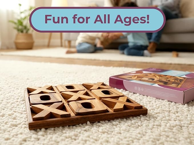 BSIRI Jumbo Tic Tac Toe Board Games Wall Tic Tac Toe for Rustic Home Decor Farmhouse Decor, Patio Decor, Coffee Table Decor, Ideal Outdoor Games, Game Night, Family Games, Unique Gifts for Couples