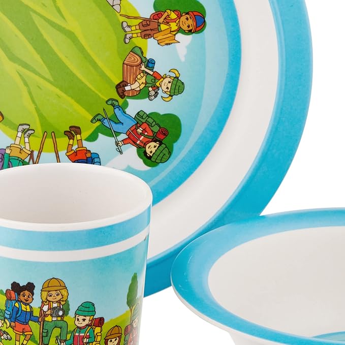 5-Piece Kids Dinnerware Set (5pcs Hikers in Nature Meal Set)
