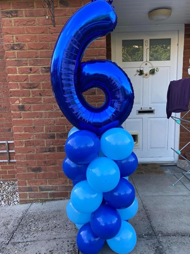 Night Blue 8 Balloon, Number Balloons 40 Inch, 8th Birthday Decorations for Girls, Birthday Balloons, Night Blue Party Supplies, Number 8 Balloon