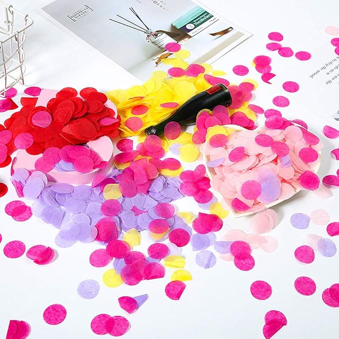 Hot Pink Tissue Paper Confetti 15mm - 5000 pcs Biodegradable for Wedding Birthday Party Decoration