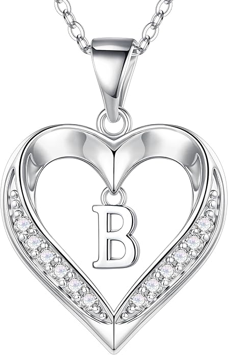 TURANDOSS Valentines Day Gifts for Kids Teen Girls - Heart Initial Necklaces, Dainty 14K Gold Plated CZ Heart Letter A-Z Pendant Necklace Trendy Jewelry Valentines Day Gifts for Wife Girlfriend