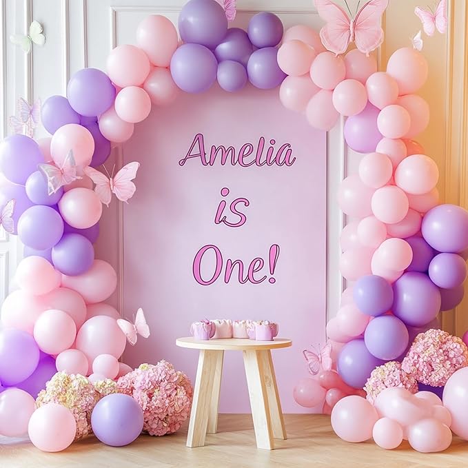 RUBFAC 120pcs Balloons for Birthday Baby Shower Graduation Anniversary Wedding Party Supplies Garland Arch Decoration,12 Inches,Pastel Purple