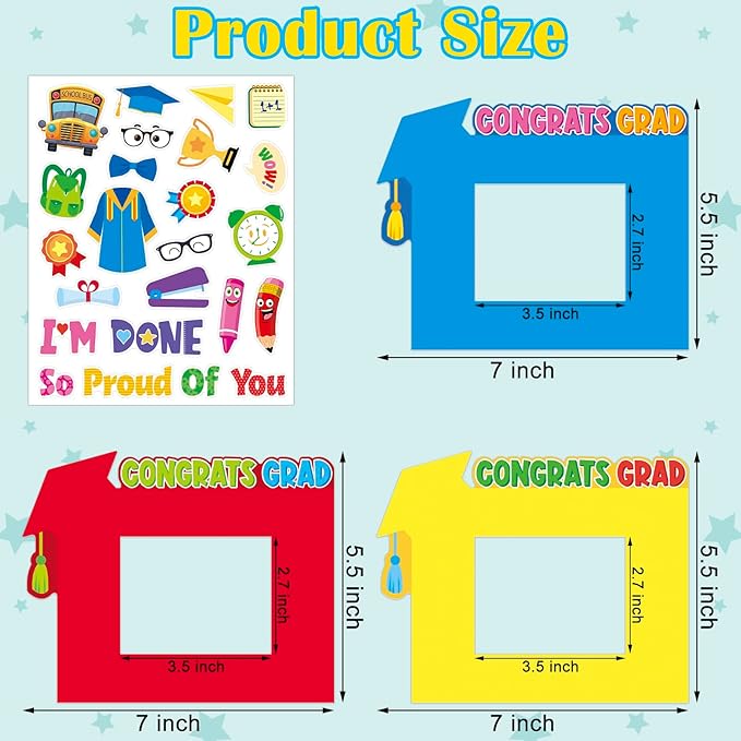 Luckyhern 30 Pack Graduation Picture Frame Craft Kits for Graduation Photo Frame 2026 Grad Party Decoration Class of 2026 Congrats Grad Craft Activity