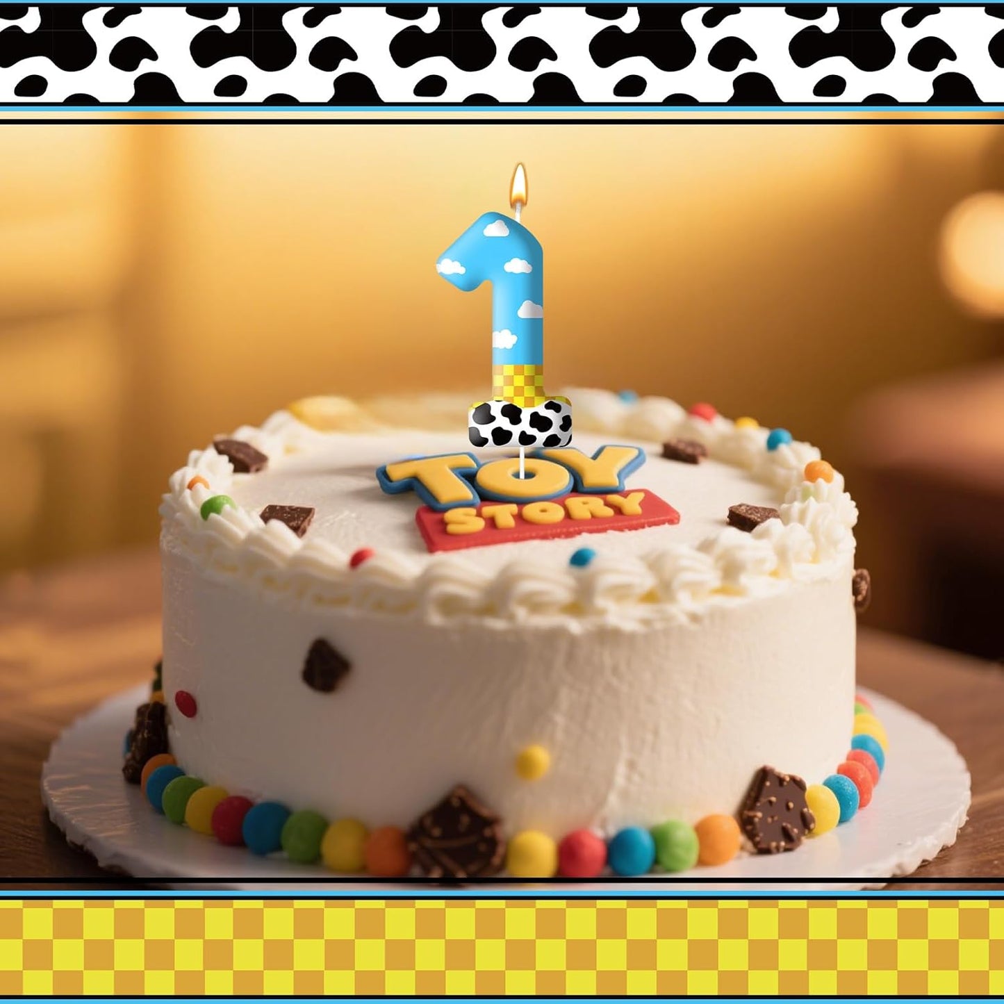 Toy Inspire Game Story Birthday Candles for Kids -Toy Themed Cake Topper Decorations,Party Supplies for Children's Birthday Celebrations(Number 1)