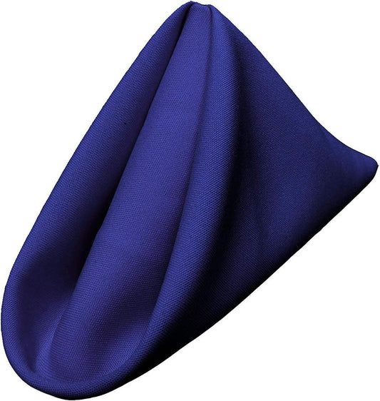 LA Linen 10-Pack Poly Poplin Napkin, Soft Cloth Napkins, Washable Reusable Napkins, Stain and Wrinkle Resistance Table Napkins for Dinner, Wedding, Parties, 18 by 18-Inch, Royal Blue