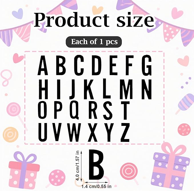 Matte Black Acrylic A-Z Alphabet Cake Toppers - Bold Personalized Letter Decorations for Modern Parties, Birthdays & Events - Durable & Versatile Dessert Accents