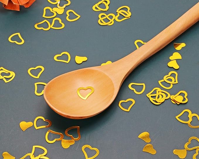 ONLYKXY 1200Pcs Love Heart Shaped Confetti, Table Wedding Decoration, Glitter Confetti for Wedding Party (Golden)