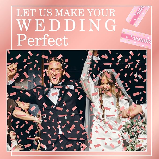 Confetti Cannon Rose Gold Confetti Poppers 12 Pack Confetti Party Cannon Bulk Pink Foil Party Poppers Shooters Mylar Popper for Wedding,Birthday,Graduations,New Year Celebration