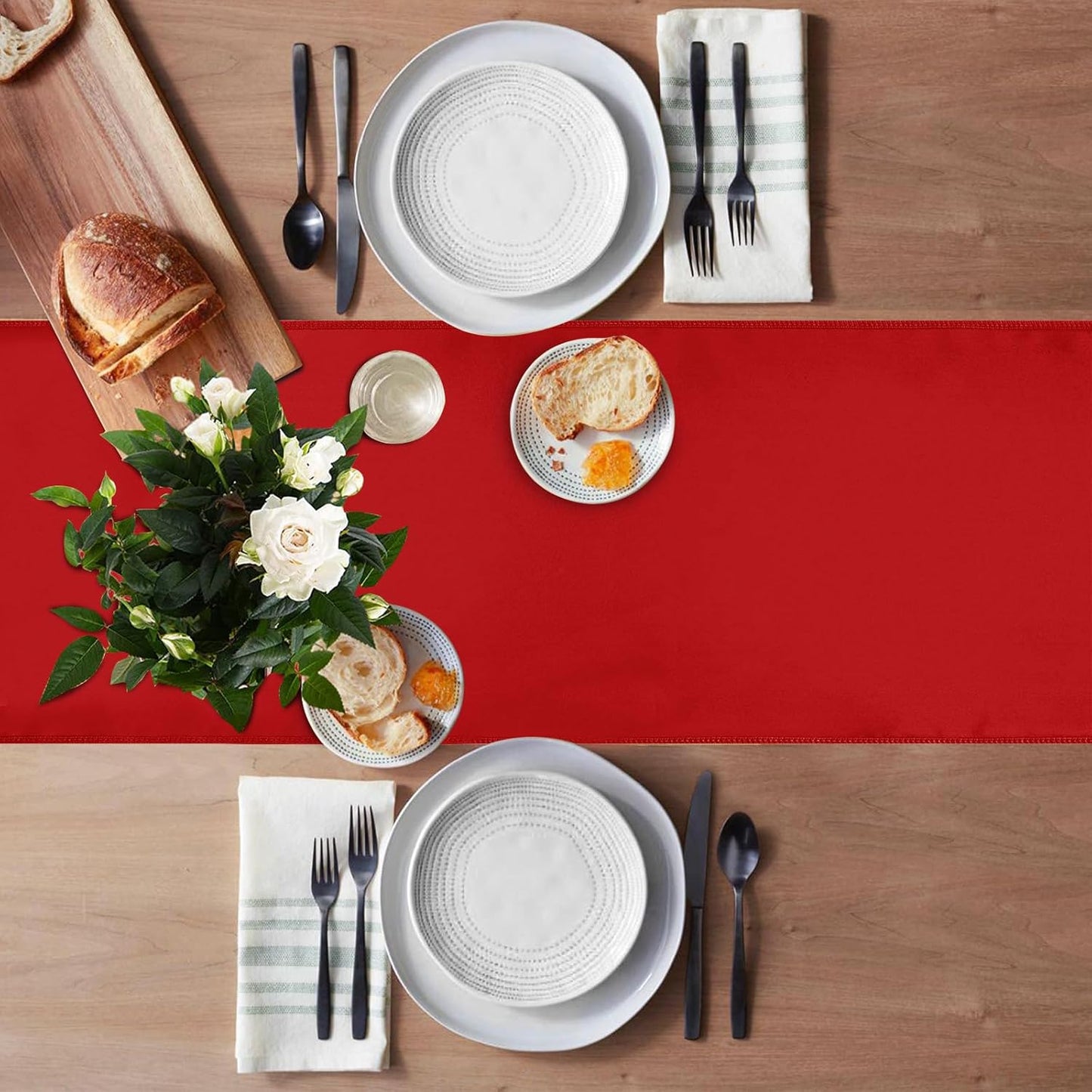 10 Pack Satin Table Runner 12 X 108 Inch Silk Table Runner for Party,Wedding, Birthday, Banquets,Decoration(Red)
