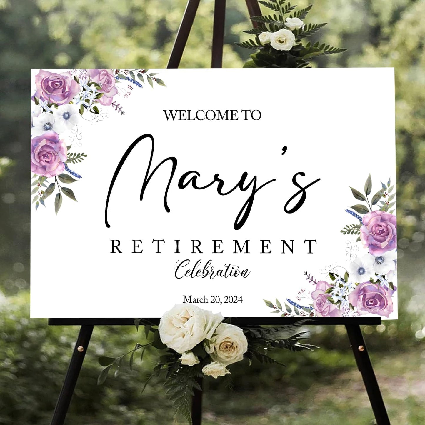 Retirement Party Decor - Gold & Black Celebration Welcome Sign, Full Size