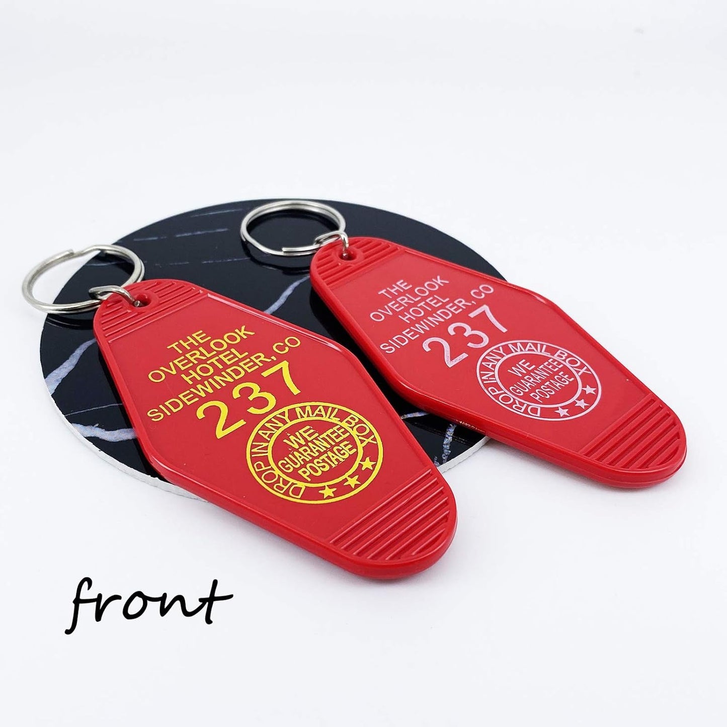 LAXPICOL 2PCS Hotel Motel Keychain The Overlook hotel Come And Play With Us Since 1907