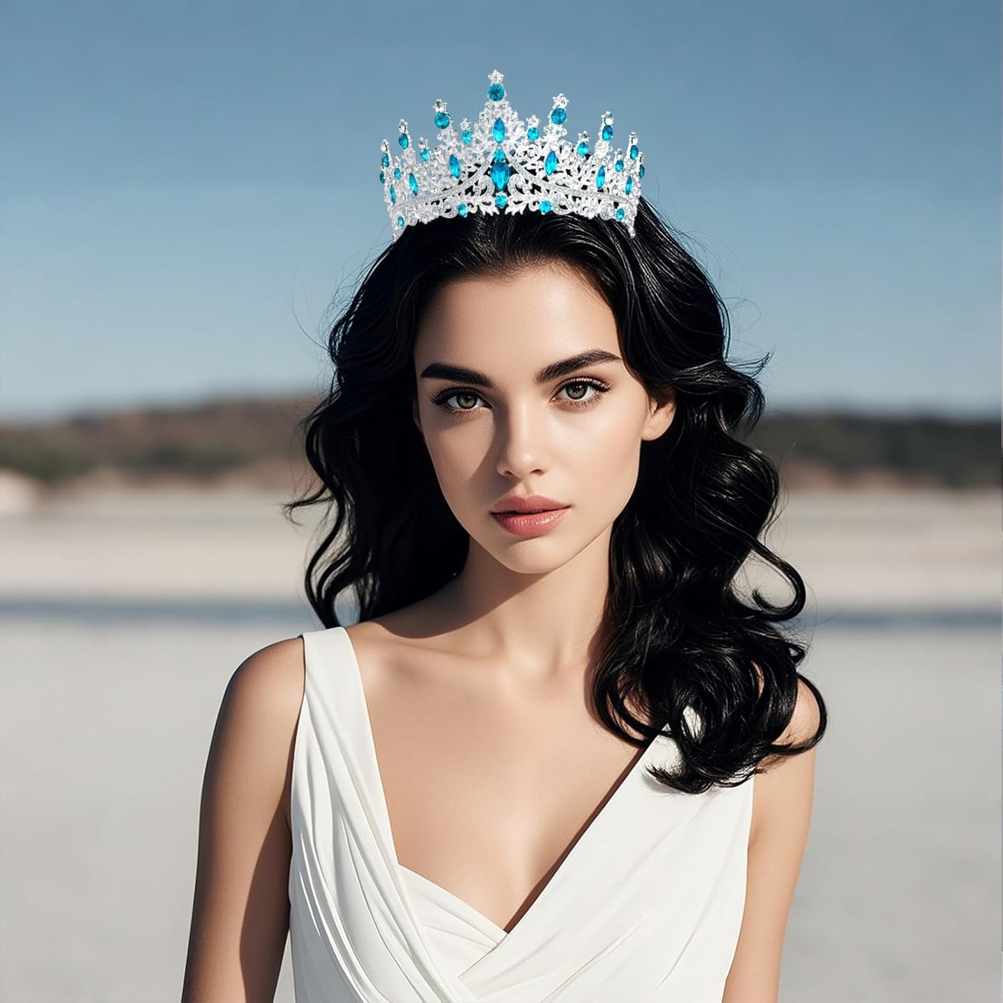 Tiaras and Crowns for Women Crystal Princess Tiaras Rhinestone Queen Crowns For Wedding Bridal Birthday Prom Pageant Party (Tiara 100)
