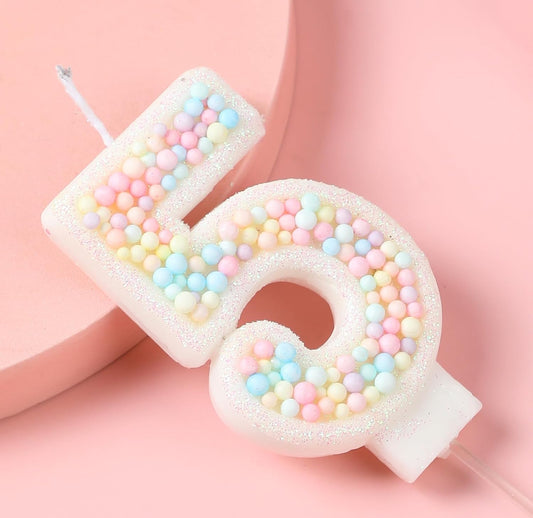 15th Birthday Candle Macaron Glitter 3D Pastel Number 15 Candles for Birthday Cakes Girl Women Sweet Theme Birthday Wedding Anniversary Party Cake Decoration