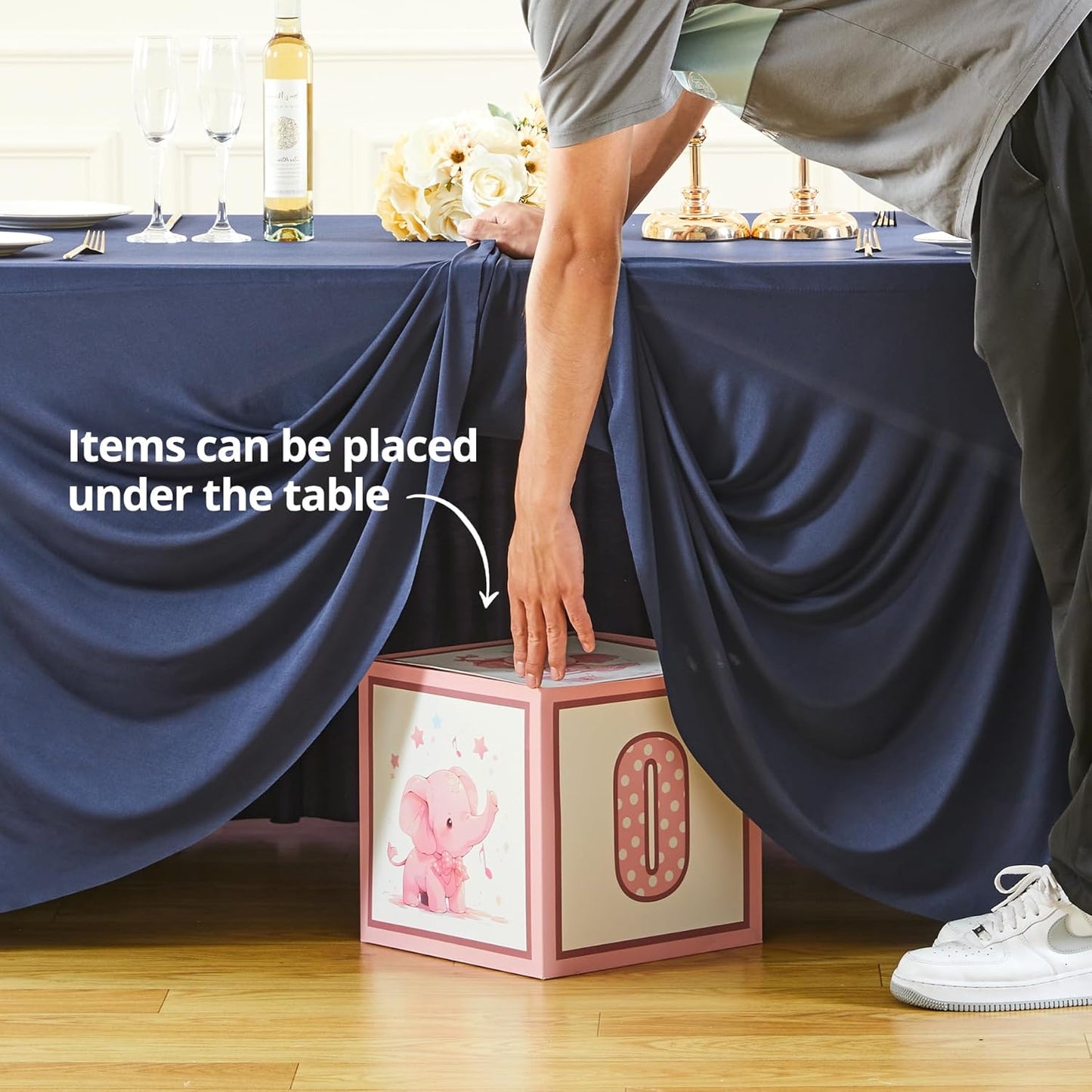 Besutolife 2 Pack Dark Blue Spandex Tablecloth for 6ft Rectangle Tables Fitted Table Cloth Stretch Table Covers Skirt 6ft Rectangular Tablecloths for Banquet Parties Wedding Decorations