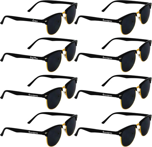 8 Pack Groomsmen Sunglasses for Men - Wedding Sunglasses Set for Groomsman Proposal Gifts, Bachelor Party Favors