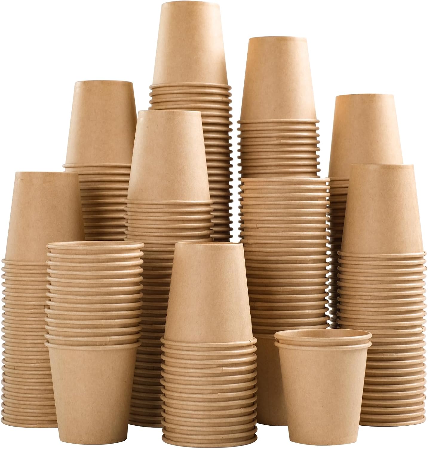 SIUQ 400 Pack 3 oz Kraft Paper Cups, Disposable Bathroom Cups, Mini Mouthwash Cups, Hot/Cold Beverage Drinking Cup for Gargle Espresso Juice Medicine (Brown)