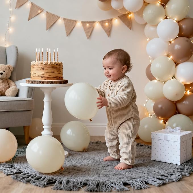 Sand White Balloons 100 Pack 12 Inch White Sand Latex Party Boho Balloons for Baby Shower Birthday Wedding Gender Reveal Graduation Anniversary Engagement Bridal Shower Party Decorations