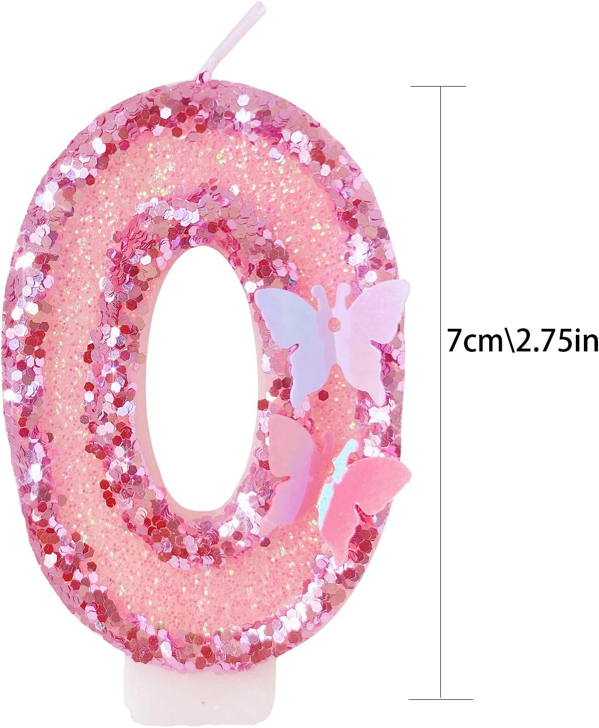 Birthday Number Candle,Pink Birthday Candles That Sparkle Number 0-9 Handmade Number Candle Cake Topper Decoration for Party Kids Adults (Pink)