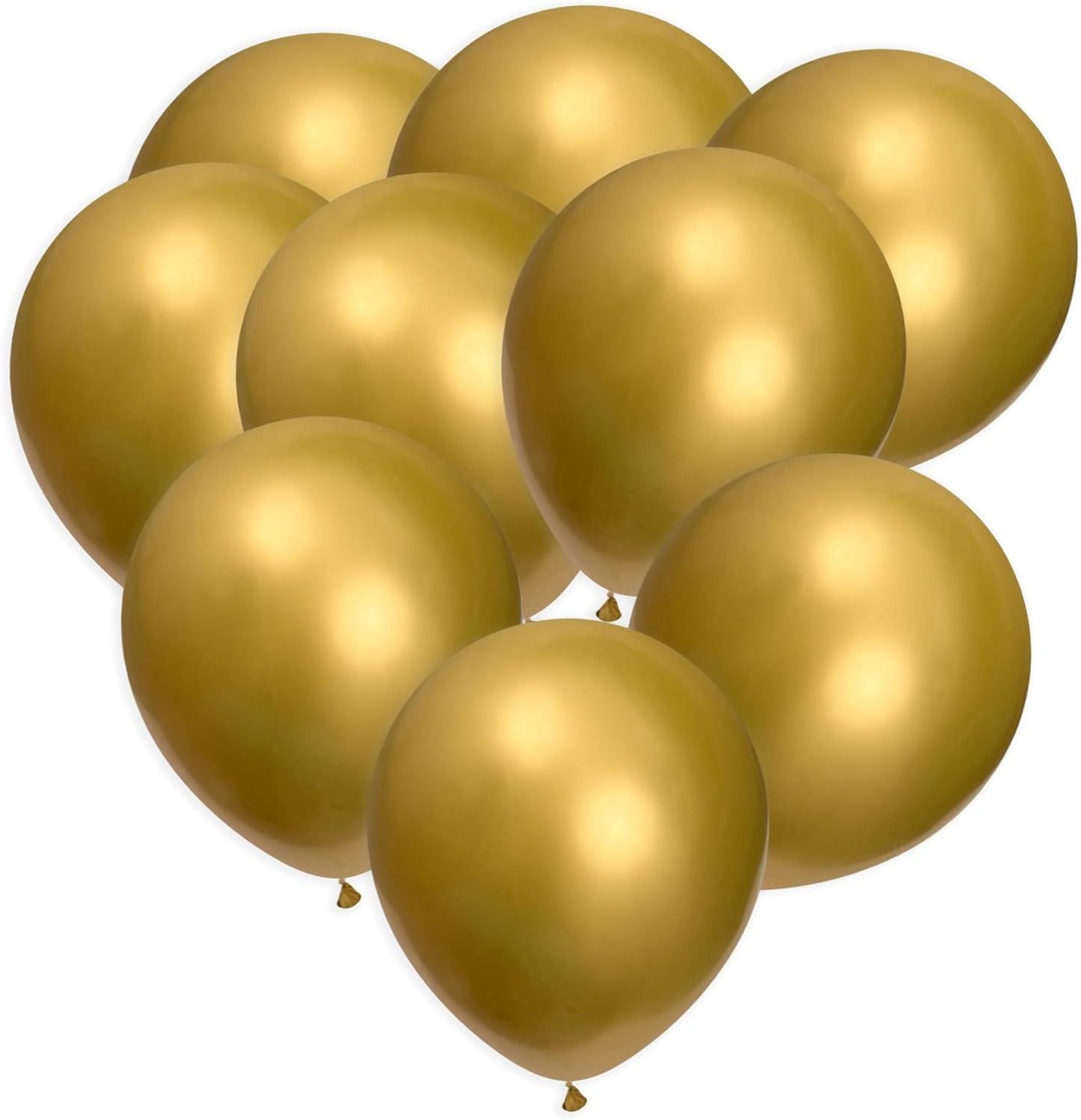 Gold Balloons 100 Pack, 12 Inch Gold Chrome Latex Balloons For Birthdays, Weddings, Baby Showers, Holidays