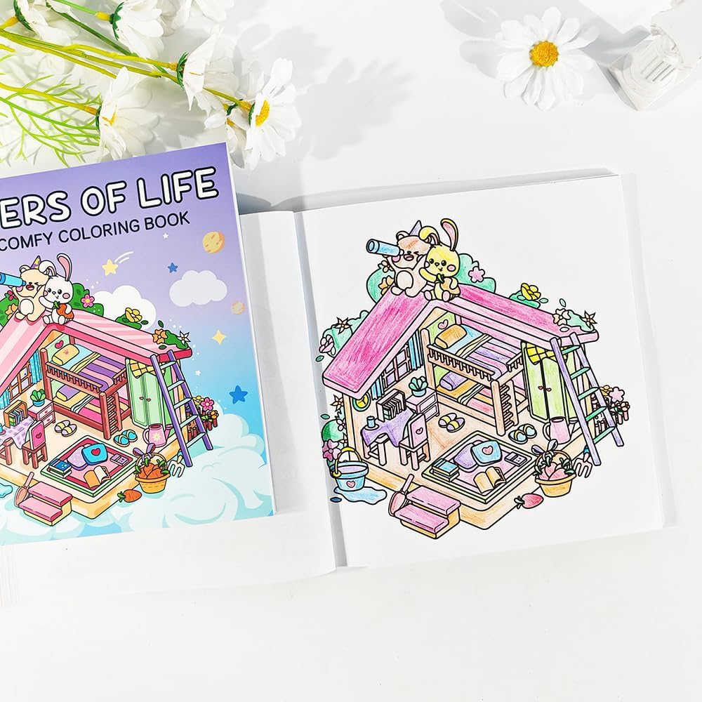 Adorable Coloring Book for Kids Ages 4–8: 40 Unique Single-Sided Pages to Prevent Bleed-Through | Thick Paper for Markers & Crayons | Screen-Free Learning Fun & Family Creative Gift (Corners of Life)