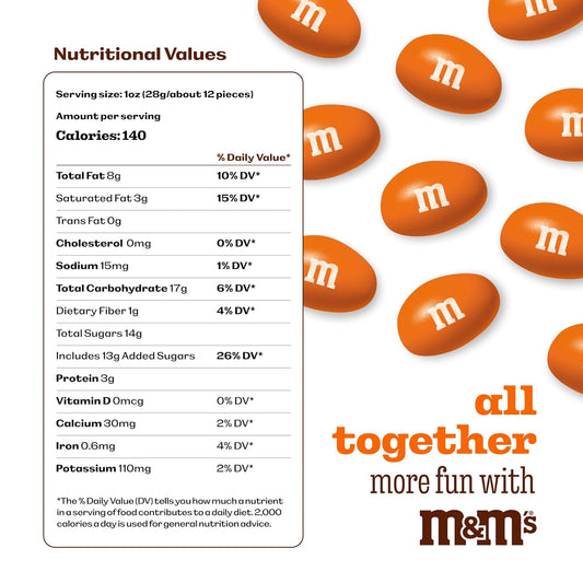 M&M'S WORLD Orange Peanut M&M’s chocolate candy 2 lb bag – bright snack for birthdays, buffets, celebrations, desserts, gifts, gatherings, or cheerful table display