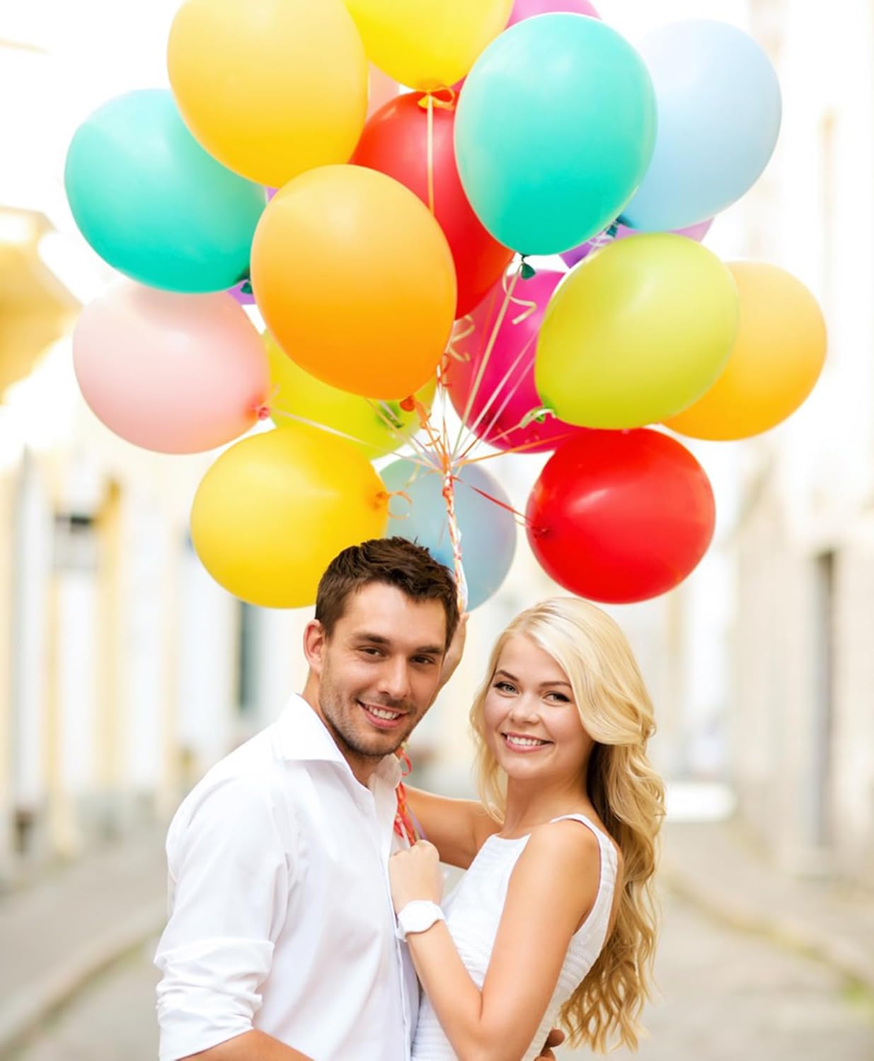 KALOR 10 Inch Rainbow Balloons, 100 Pcs Latex Helium Balloons for Kid's Birthday Party Baby Shower Wedding Graduation Graduation Party Decorations