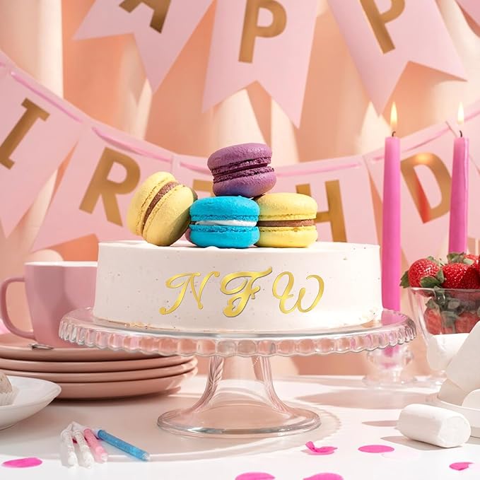 Tyqour 64Pcs Acrylic Alphabet Number Cake Topper Gold Personalized Cake Topper Custom Cupcake Toppers with Number 0-9 Alphabet A-Z Acrylic Cake Letters for Birthday Anniversary Wedding Party Supplies