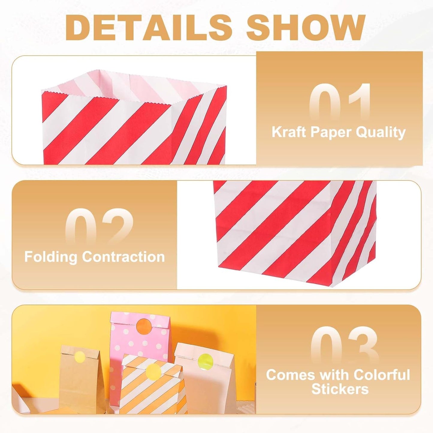 PATIKIL Party Favor Bag, 24 Pcs 3.5x2.4x7.1 Inch Mini Paper Candy Bags Gift Treat Celebration Halloween Goody Birthday Wedding Party with Stickers, Red Twill