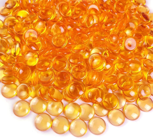 HappyFiller Fall Decoration 630 PCS 0.6 Inch Bright Orange Color Acrylic Gems Plastic Pebbles Flat Marbles Stone Fake Gemstones for Vase Fillers,Arts Crafts,Party Confetti,Home Accents,Kitchen Decor