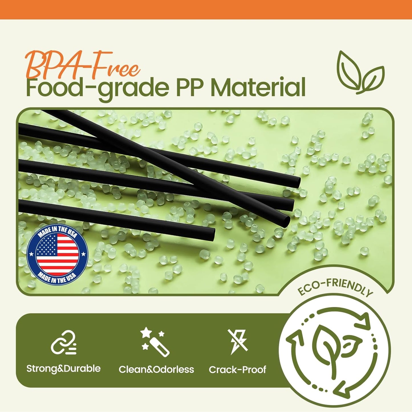 Plastic Drinking Straws,1000 PCS Individually Wrapped Black Disposable Straws,Straight Straw for Party Daily Use [7.8" Long, 0.23" Diameter] Food-Safe BPA Free - Made in USA (2 boxes of 500)