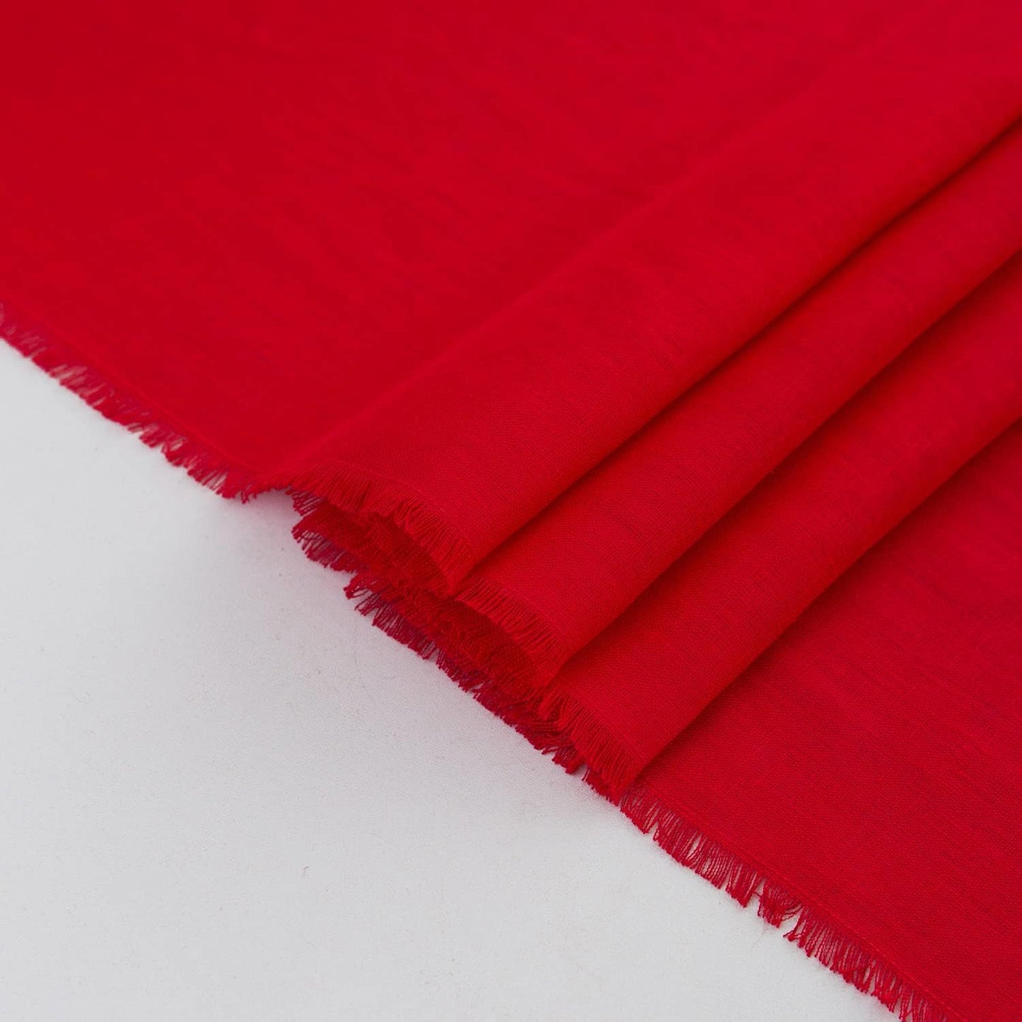 Christmas Table Runner with Fringe- 14x120 Inch Long Red, 100% Pure Linen Christmas Runner for Table, Red Table Runner for Winter – Machine Washable, Handmade