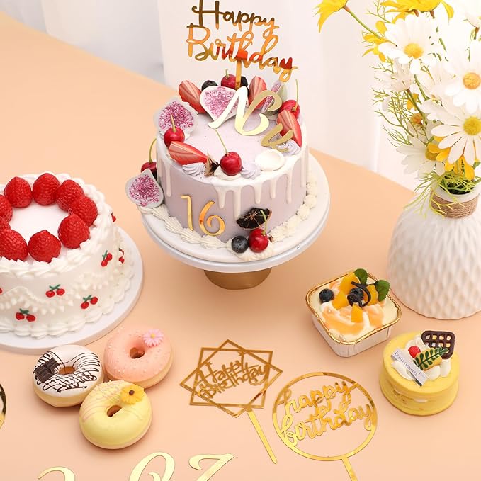 Teenyyou 68 Pcs Acrylic Alphabet Number Cake Topper 0-9 Number and A-z Letters Personalized Cake Picks Decor DIY Name Cupcake Toppers Christmas Wedding Baby Shower Party(Gold)