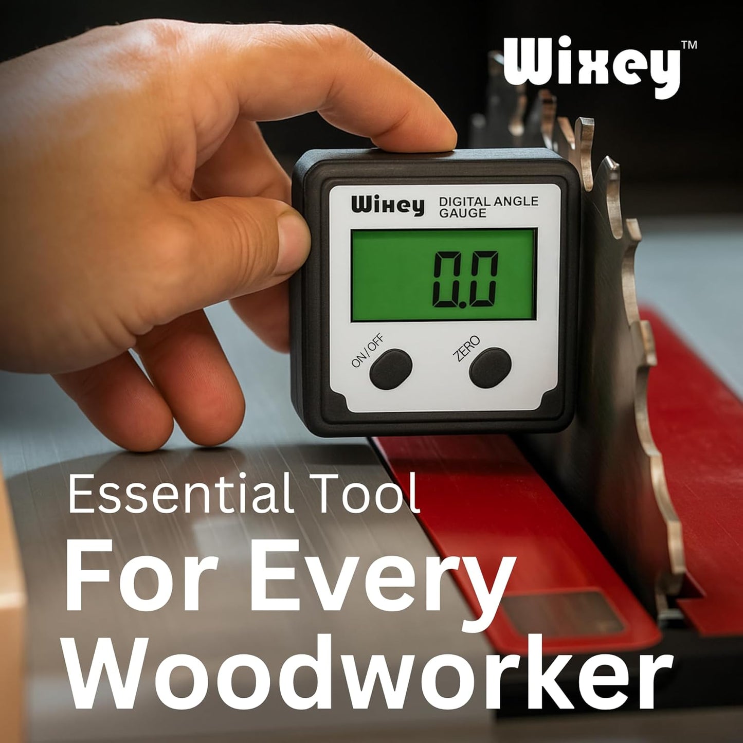 Wixey Digital Angle Gauge with Backlight – Easy-to-Read Magnetic Digital Angle Finder for Table Saw & Miter Saw – Precision Measuring Tools for Woodworking Tasks Like Cutting Bevels & Compound Angles