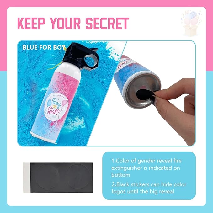 Gender Reveal Fire Extinguisher Color Smoke-Set of 2,Baby Revel Extinguishers Smoke for Boy or Girl Gender Reveal Ideas,Fire Extinguishers Pink or Blue Smoke for Gender Reveal Decorations