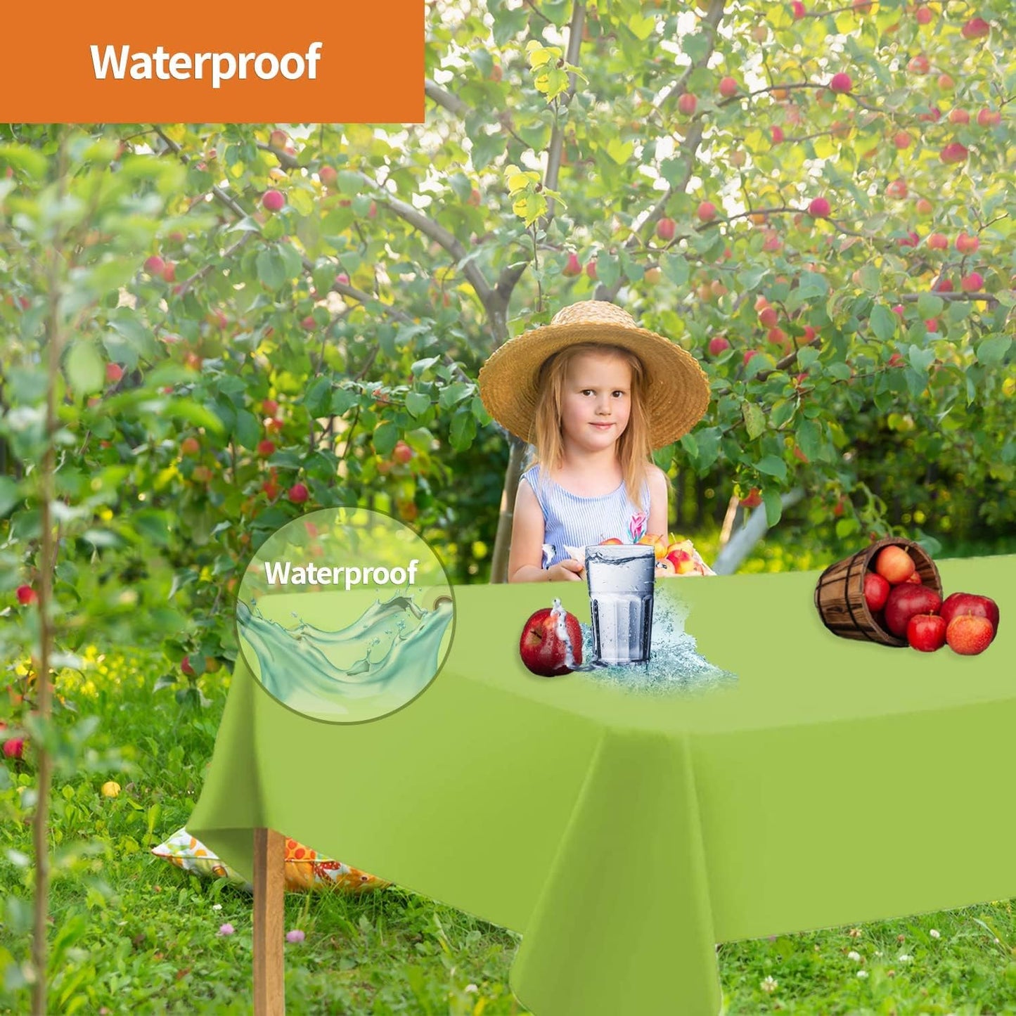 Lime Green Disposable Plastic Tablecloth for Rectangle Tables (48 Pack) Premium Decorative Table Cloths for Parties, Events & Weddings, Indoors & Outdoors, 54 x 108 inches