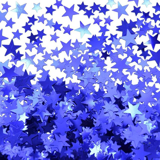 Ruidee 60g Star Confetti Metallic Foil Stars Table Confetti Metallic Foil Stars Sequin for Halloween Birthday Wedding Festival Party DIY(ZX/Blue)
