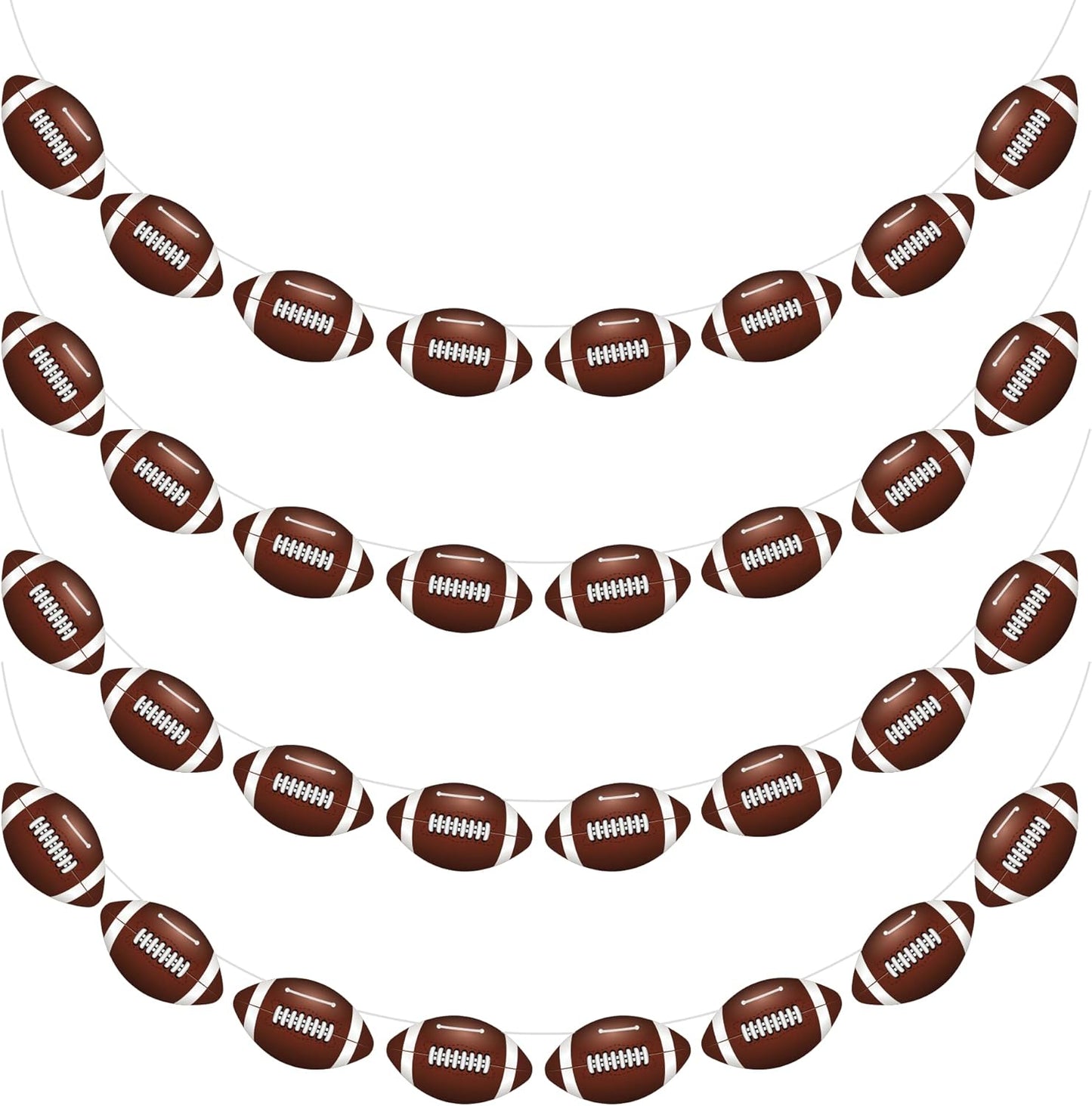 4PC - Football Party Decorations - Football Banner - Football Hanging Decorations Decor for Themed Birthday Party Bowl Game Fans Home Garland Supplies Flag