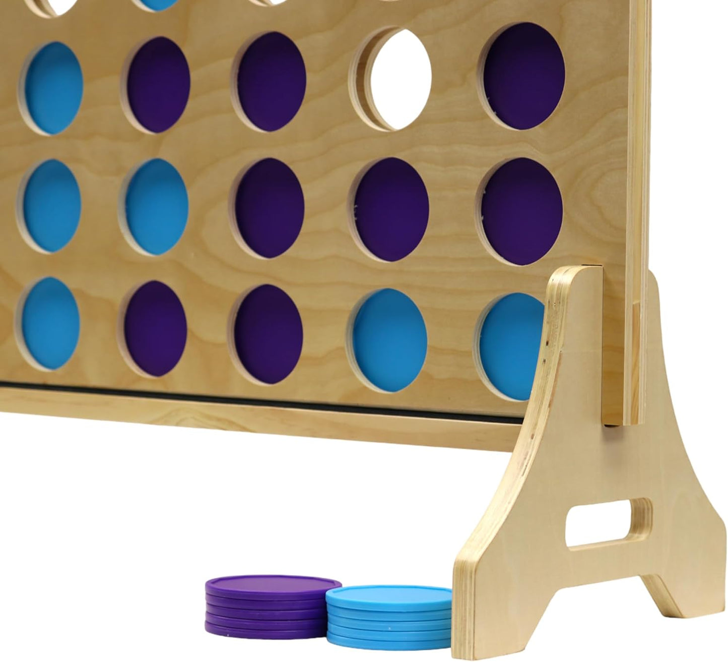 Tailgating Pros Premium Giant Four in a Row with Carrying Case - Jumbo Oversized Outdoor Yard Game - Connect Multiple Pucks in a Row to Win - Many Puck Colors Available!