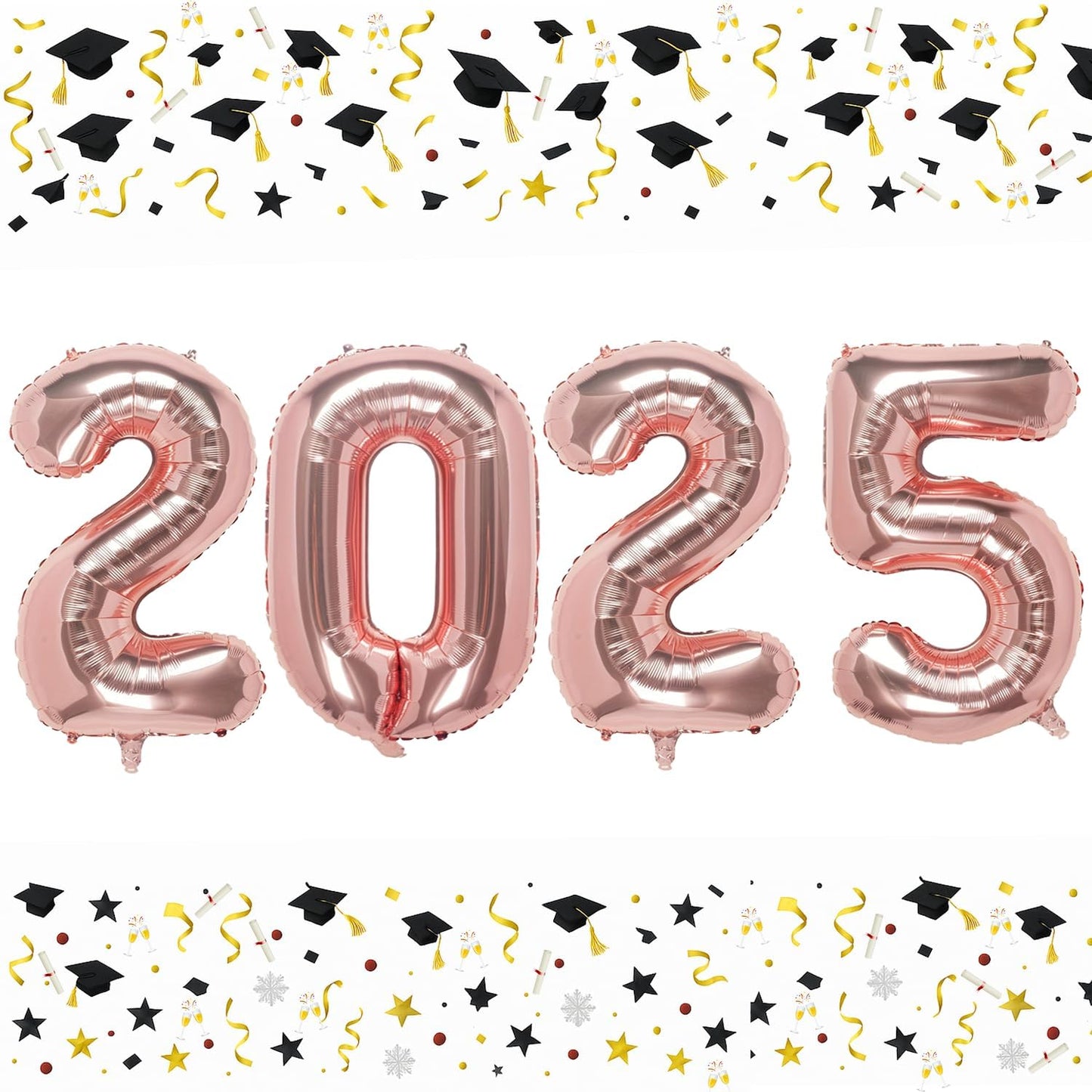 Smlpuame 40 Inch 2025 Balloons Champagne Gold, Large Foil Number Balloons for Happy New Years Festival Celebration Party Supplies Class of 2025 Graduation Decorations