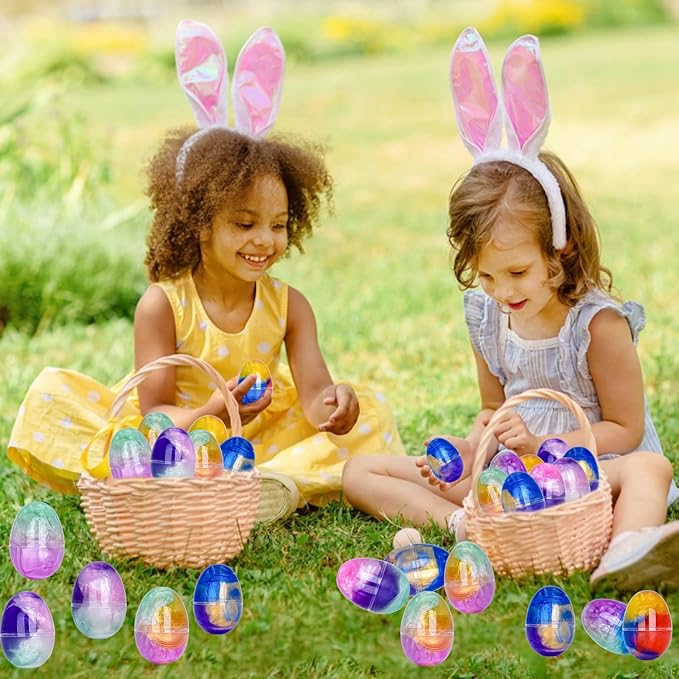 12 Pack Prefilled Easter Galaxy Slime Eggs,Galaxy Slime Easter Egg Fillers Stress Relief for Kid Teens Boy Girl Easter Egg Hunt Filling Treats Classroom Easter Basket Stuffers Easter Party Favor