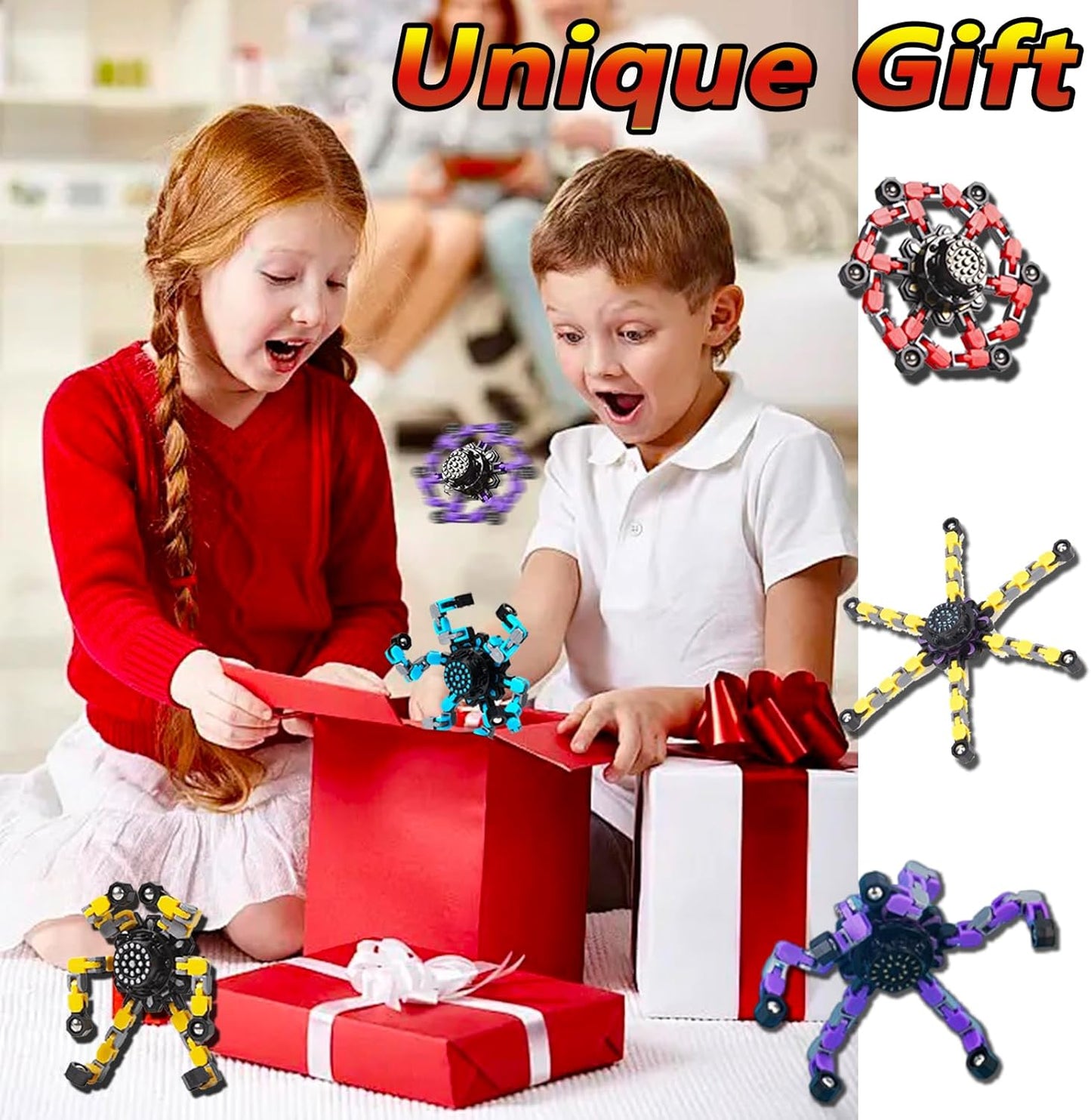 6pcs Transformable Fidget Spinners Children's Advanced Fidget Toys for Stress Relief Ideal Fidget Spinners for Sensory Toys for Boys and Girls with Autism，Party Favors