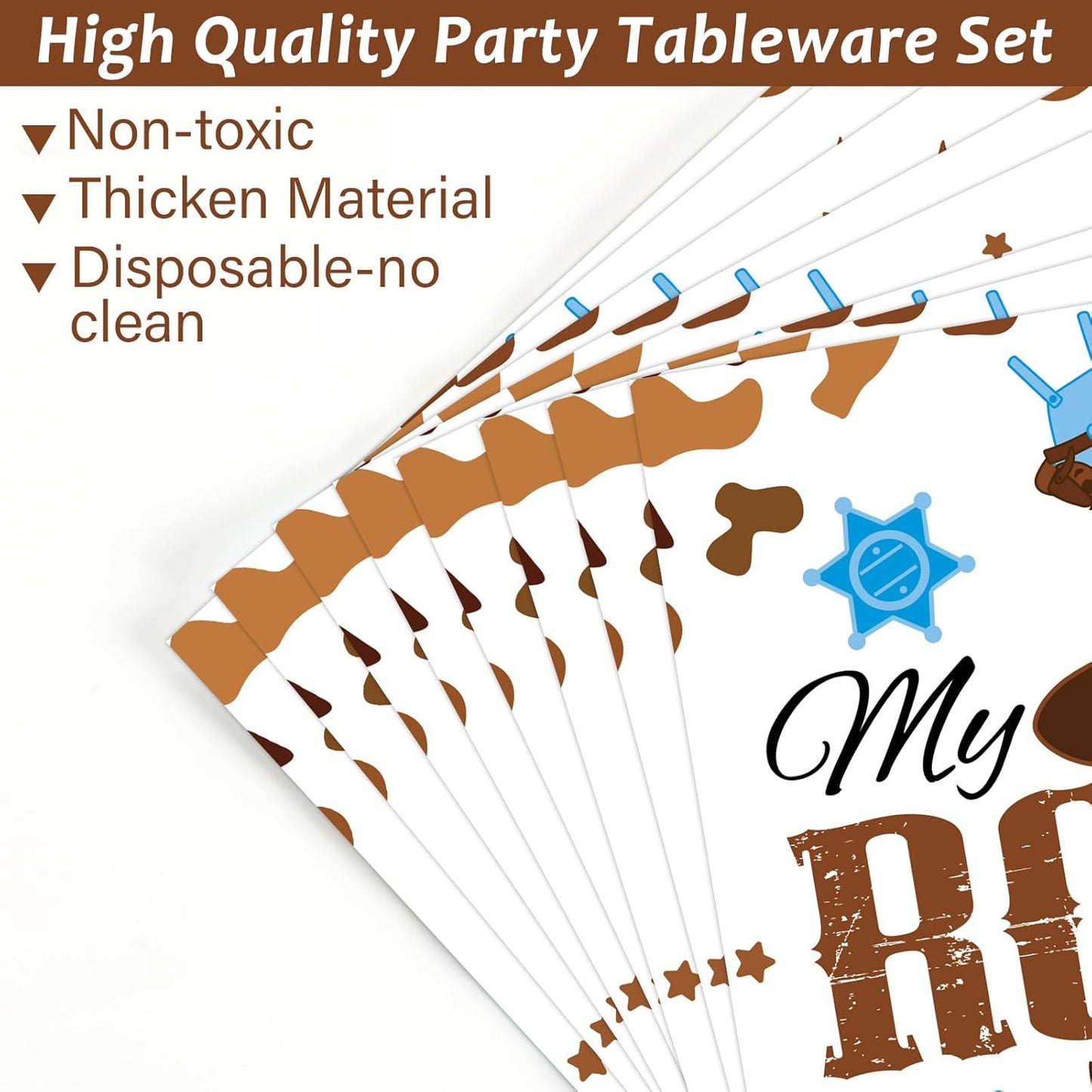 50 Guests My First Rodeo Birthday Party Supplies Decoration 1st Rodeo Party Birthday Plates and Napkins Forks Western Cowboy Tableware My First Rodeo Paper Plates for Boy Baby Shower Party 200PCS