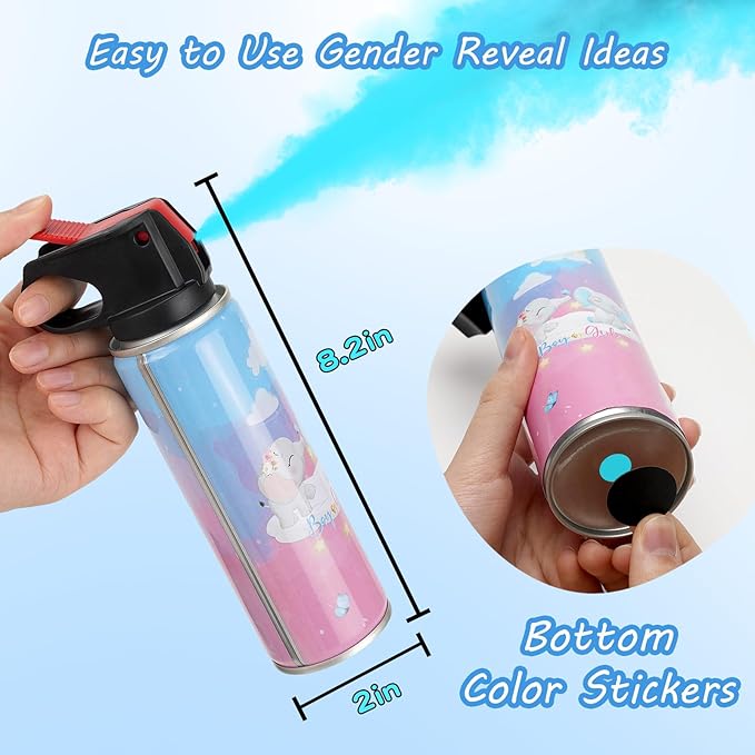 QIYVLOS Gender Reveal Smoke Bombs, Biodegradable Confetti, Boy or Girl Baby Shower Party Supplies (2 Blue)
