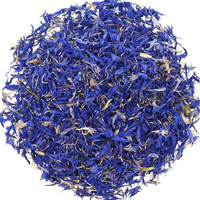 TooGet Blue Cornflower Petals, 100% Natural Centaurea Cyanus, Blue Dried Plower Petals for Homemade Lattes, Tea Blends, Bath Salts, Wedding Confetti, Gifts, Crafts – 0.5 OZ/15g