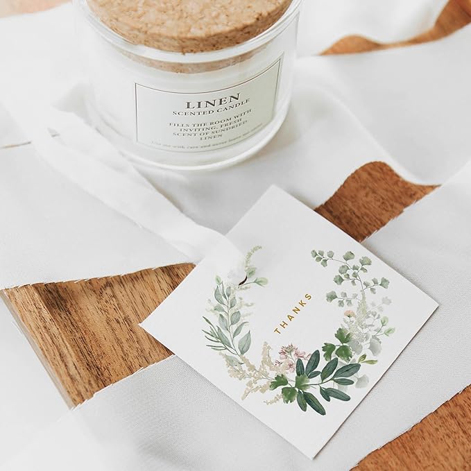 50-Pack Gold Gift Tags - Real Gold Foil, 2.5” x 2.5” | Elegant Holiday, Christmas, and Birthday Gift Tags | Personalized Labels for Presents | Women-Owned Business