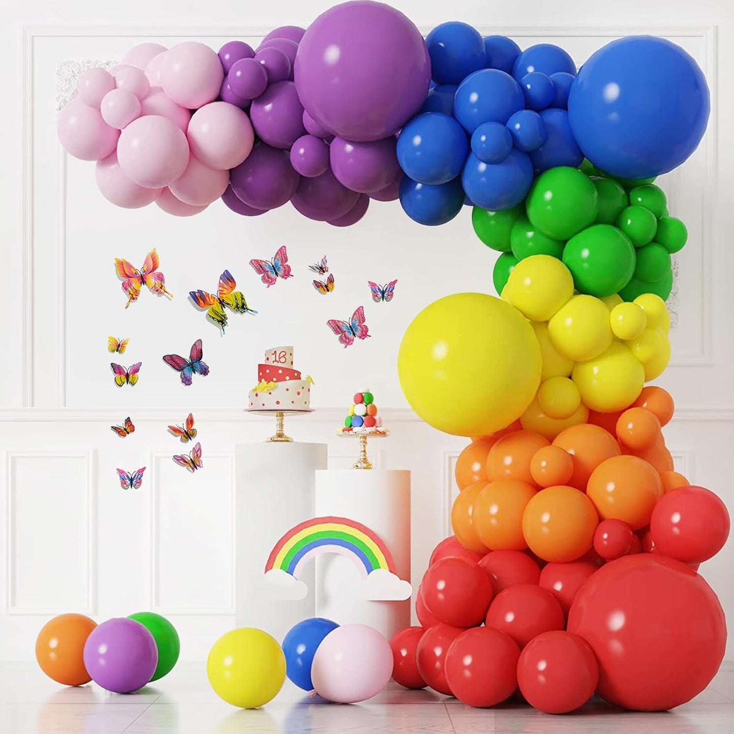 SAOROPEB 3D Butterfly Wall Decor, 72 Pcs Double Layer Butterfly Decorations for Party Decorations Locker Decor Refrigerator Decal, Reusable (Multicolor)