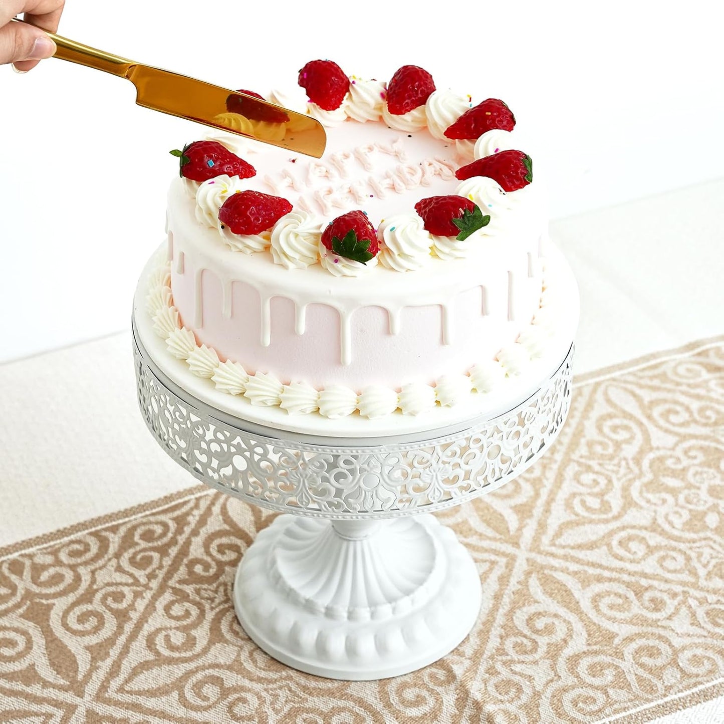 11 Pcs White Metal Cake Stand Set, Elegant Dessert Table Display Set for Party, Cupcake Stand & Candy Table Display Sets for Wedding, Birthday Celebration