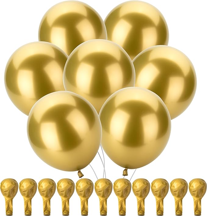 Mr. Pen- Metallic Balloons, 12 Inch, 100 Pack, Metallic Gold Balloons for Birthday Party