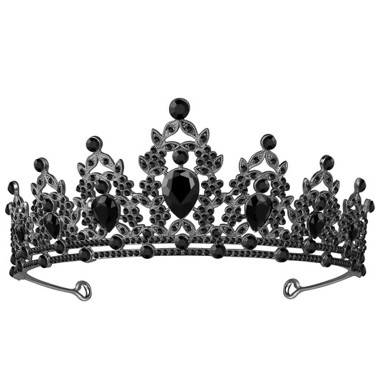 Tiara Crown for Women, Queen Tiara for Birthday Prom Bridal Party Custome Black