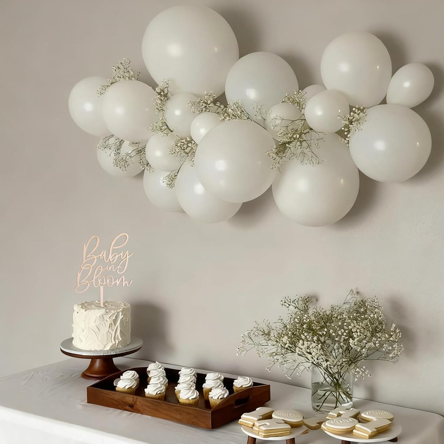 Baby in Bloom Wooden Cake Topper - Baby Shower Wood Cake Topper Decorations, Gender Reveal Party Cake Décor